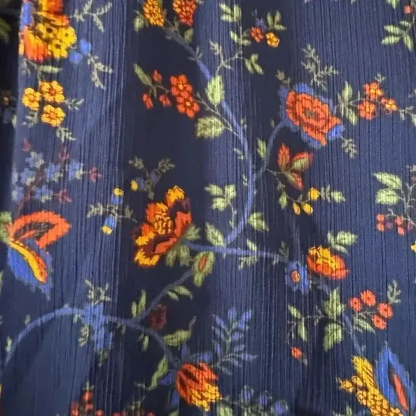 Madewell Blue Floral Ruffle Sleeve in Climbing Vine Blouse Shirt Top SZ S #2214 - Image 7