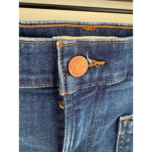 Madewell Emmett Wide-Leg Jeans Blue Patch Pocket High Rise Denim Size 33 Hemmed - Image 2