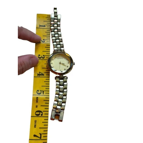 Geneva Gold-Tone Classic Ladies Watch With Crystal Accents & Adjustable Bracelet - Image 9