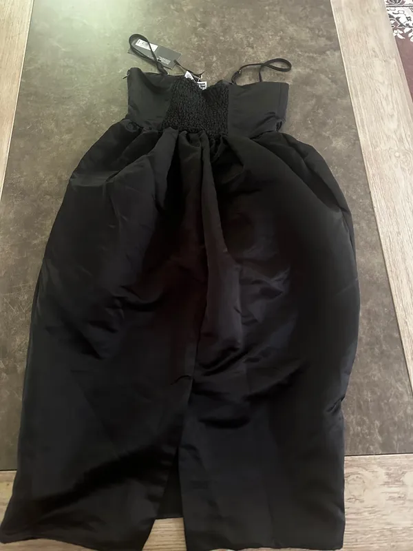 Women's holiday themed satin midi dress \ - Image 6
