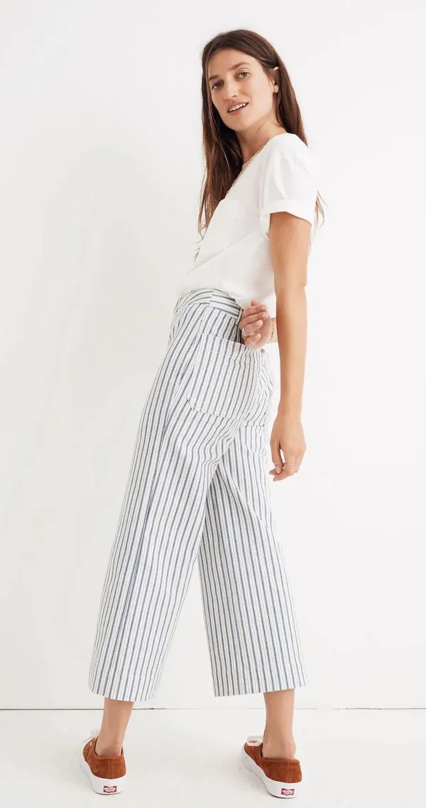 Madewell Wide leg Stripe Pants - Image 6