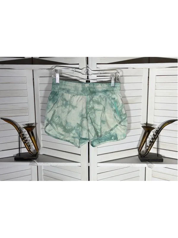 Lululemon track shorts V “4” diamond white washed marsh green athleisure sz 4 - Image 6