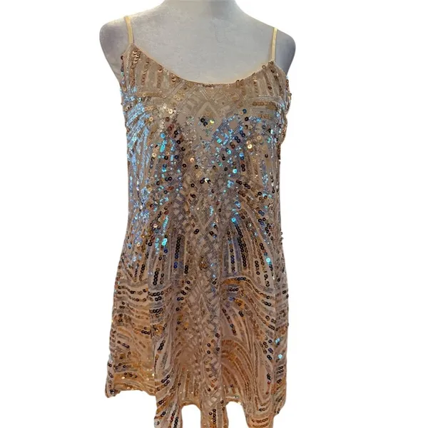 Emerald Sundae Women's Pink Sequin Mini Dress Size S Party Cocktail - Image 2