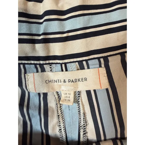 NWOT Chinti & Parker Size 6 Light Blue Cream Navy Midsummer Relaxed Shorts‎ - Image 3