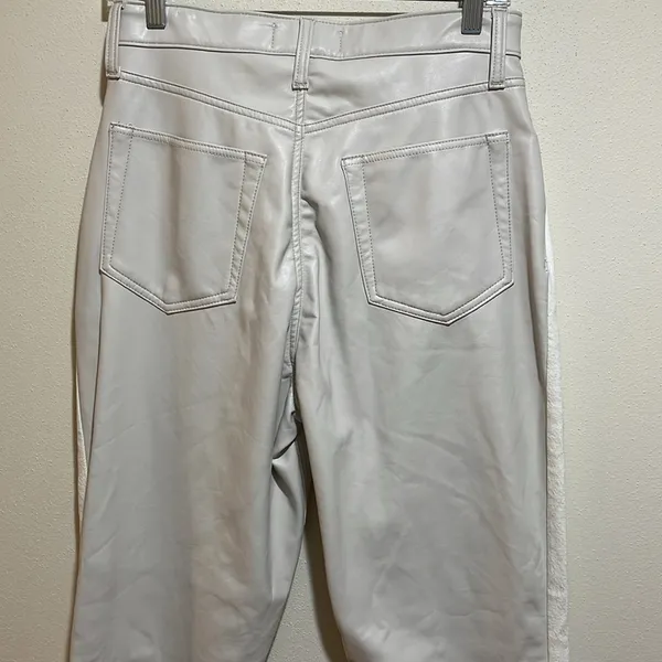 Abercrombie & Fitch LONG Curve Love Slim Straight Faux Leather Denim Jeans 29/8L - Image 9