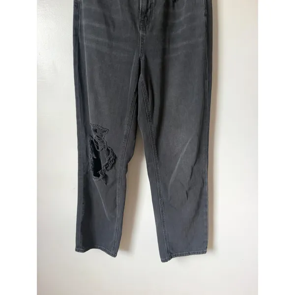 American Eagle 90s Boyfriend Jeans Womens 8 Black Highest Rise Distressed Grunge - Image 11