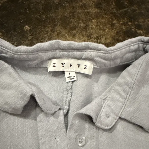 HYFVE Blue Cropped Button Up Top - Image 2