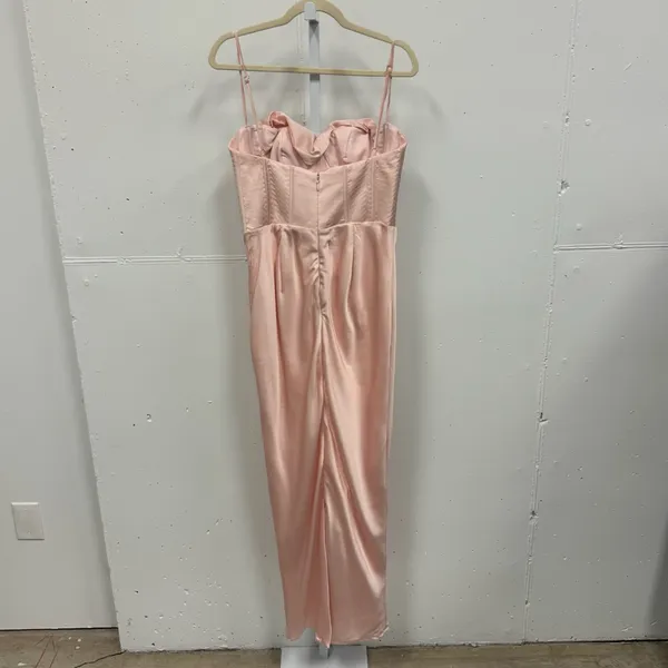 House of CB Charmaine Corset Blush‎ Pink Maxi Sleeveless Dress Large Back Slit - Image 4