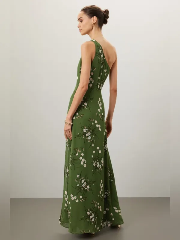 Reformation Evelyn Floral Maxi Dress in Green Floral 6 - Image 4