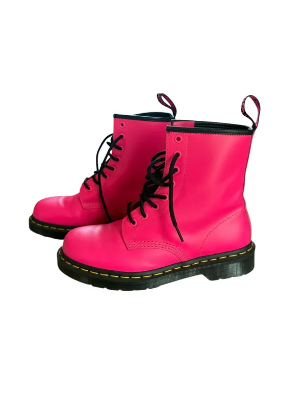 Dr. Martens 1460 Smooth Leather Lace Up Boots Womens Size 7 Hot Pink - Image 2
