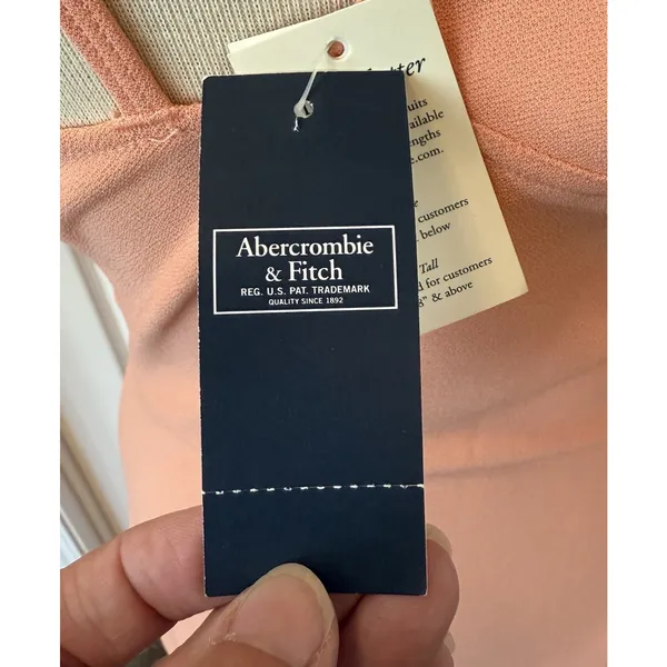 Abercrombie & Fitch NWT Bridesmaid Dress Sz MED Peach Asymmetric‎ Formal Prom - Image 15