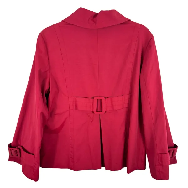 Alfani Red Nylon Cotton Collared Snap Up Lined Spring‎ Fall Jacket Size L - Image 2