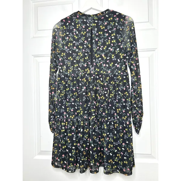 AFRM Mesh Tiered‎ Babydoll Floral Mini Dress Small - Image 4