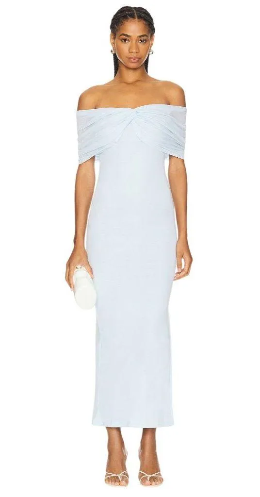 SNDYS Madrid Maxi Dress in Blue Medium New Womens Long Gown - Image 4