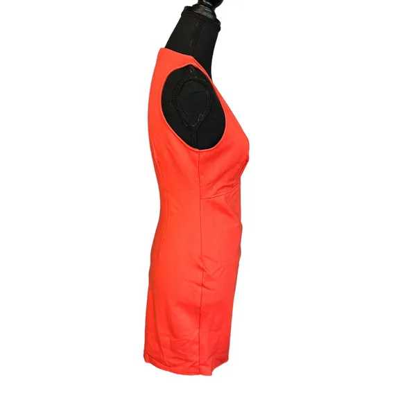 NBD One Shoulder Mini Cocktail Dress XS Bustier Red Orange Designer $200 NEW - Image 8