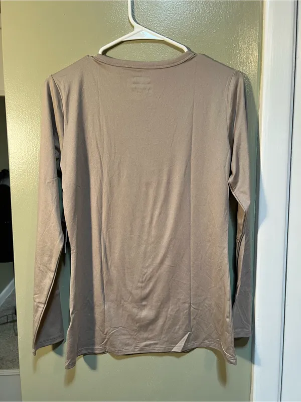 32 Degrees Heat Women’s Size Medium Long Sleeve T-Shirt Heather Sandstone Beige - Image 6
