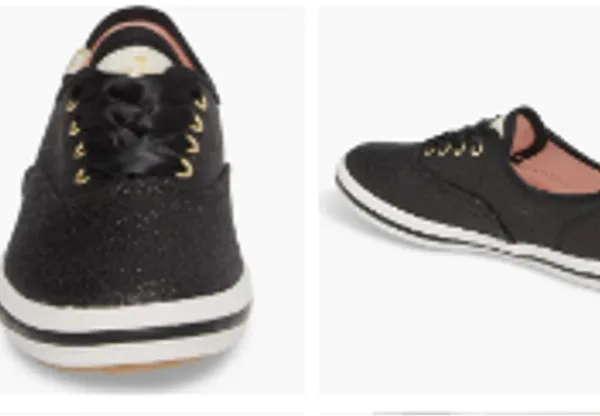 Keds x Kate Spade Glitter Sneakers Black Size 5M Champion Coquette Party - Image 2