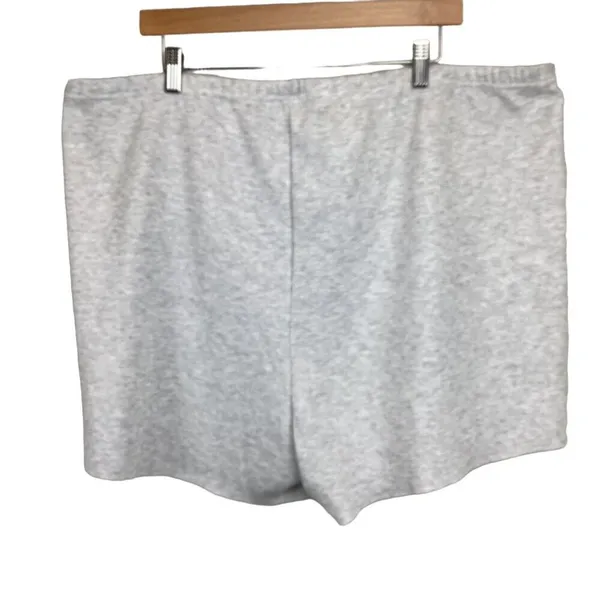 Skims‎ NWT Size 3X Cotton Fleece Shorts Light Heather Gray Drawstring Lounge - Image 6