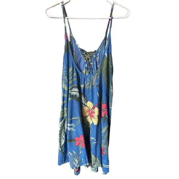 NWT Lagaci size M lace up from swing sundress beach coverup tropical. - Image 2