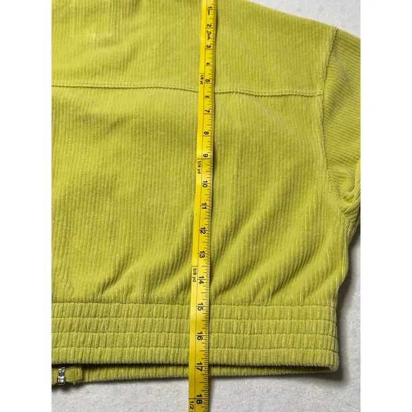 Aerie Cropped Corduroy Zip Jacket Green Utility Pockets Women’s Medium - Image 4