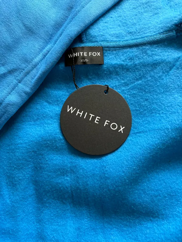 White Fox Boutique Blue Zip Up Hoodie NWT - Image 5