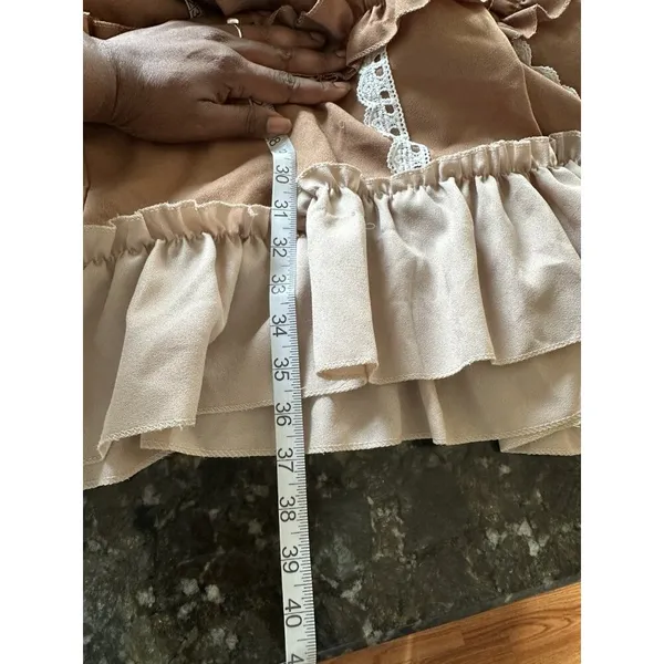Vintage Princess Lolita A-Line Dress Fairy Balloon Sleeve Pearls Party Costume S - Image 5