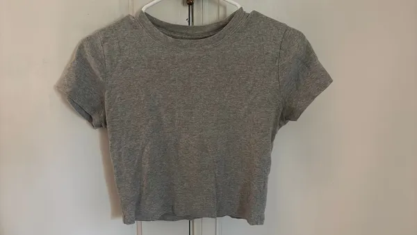 Hollister Cropped T-Shirt Grey - Image 6