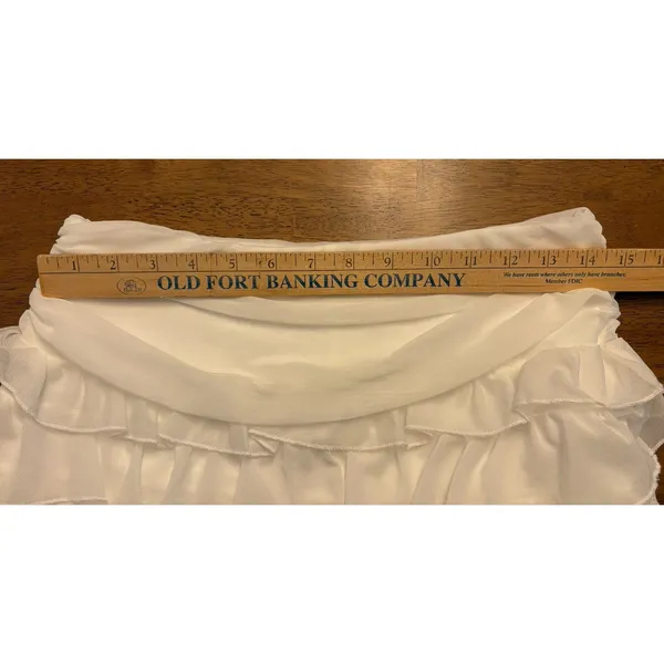 SheIn White Ruffle Mini Skirt Skort Tiered Layered Coquette Fairy Feminine Size Small - Image 6