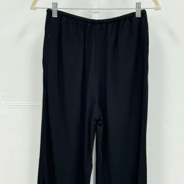 Zara Women's Black‎ Straight Wide Leg Elastic Waist Trousers Pants Lightweight M - Image 4