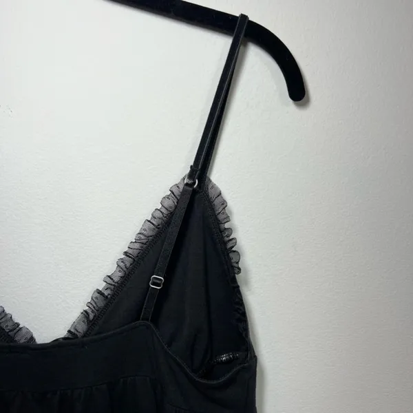 Victoria’s Secret Nightie Lingerie Slip Dress Black Lace Trim Cotton Soft Medium - Image 9