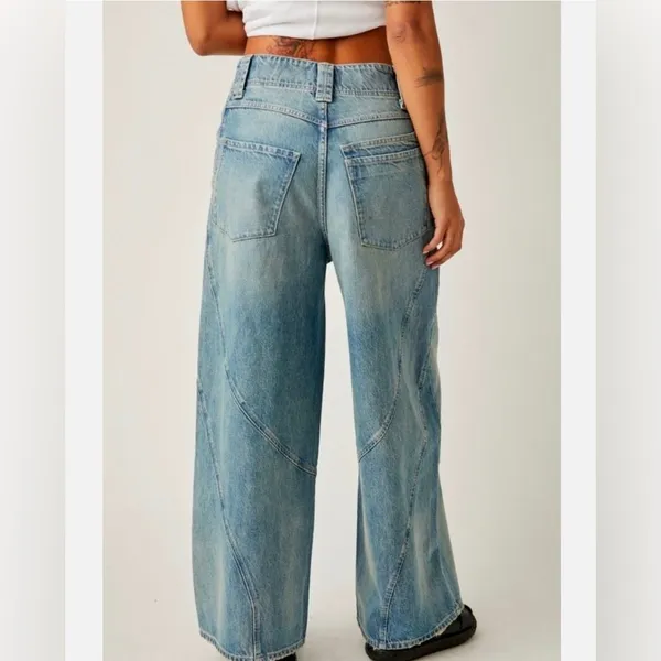 Free people We The Free Chill Vibes Dropped Wide-Leg Jeans - Image 3