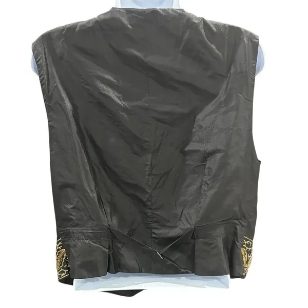 Vintage Maya Varma Silk Beaded‎ Black Vest Women's Large Impeccable Condition - Image 4