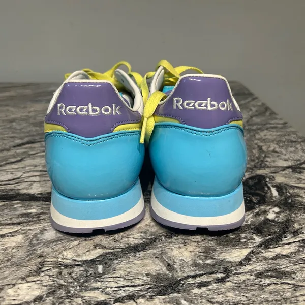 Reebok Classic BlueWhite and Yellow Athletic Shoes with Perforated Design - Image 6