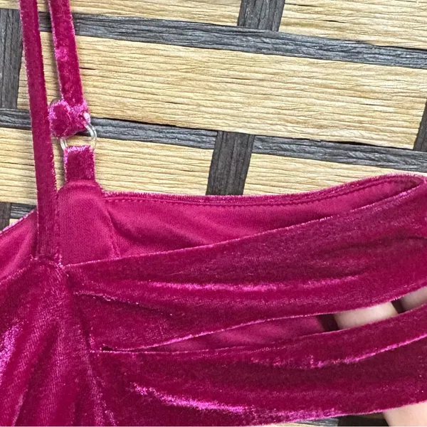 BCX Pink Velvet Cold Shoulder Dress‎ Size XL - Image 5