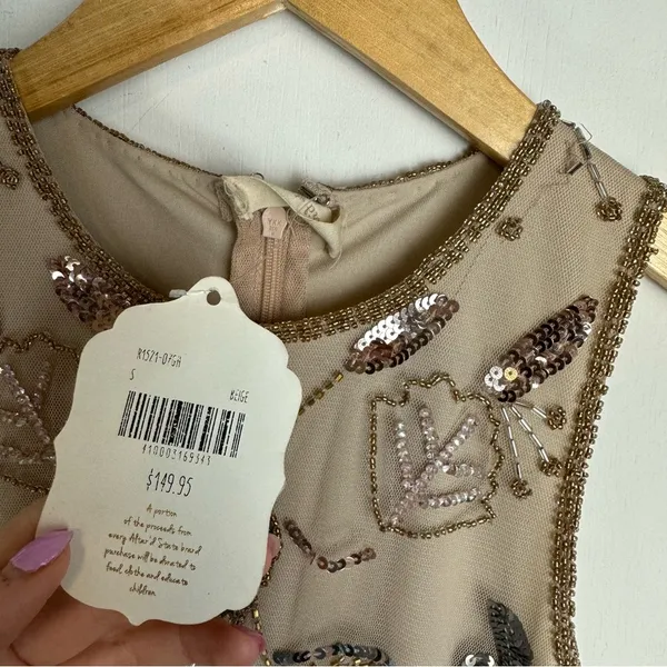 NWT Altar’d State Embellished Jewel Beaded Swing Dress Sz Small Mini Mesh Tulle - Image 6
