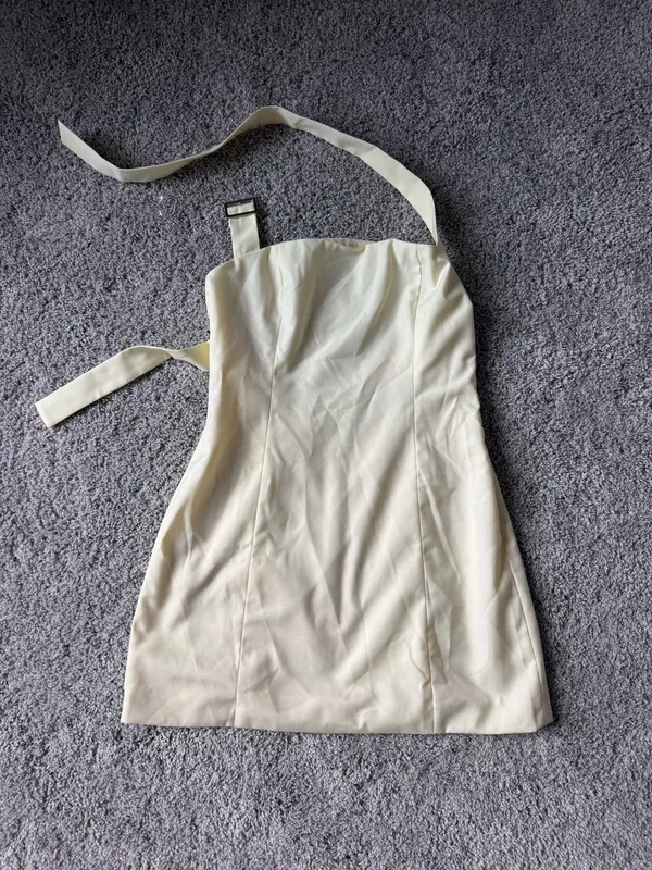 Pepper mayo yellow buckle mini dress - Image 3