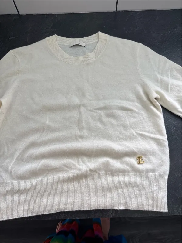 Edition the label Wool Short Sleve Sweater Medium White - Image 4