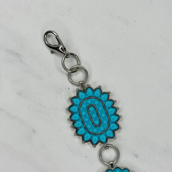 Chunky Blue Studded Concho Silver Chain Belt XS/Small (XS/S) Western Statement ✨ - Image 3
