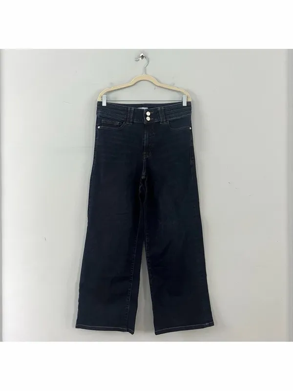 Frame Denim Triple Binding High Rise Palazzo Fife Blue Wide Leg‎ Jeans - Image 3