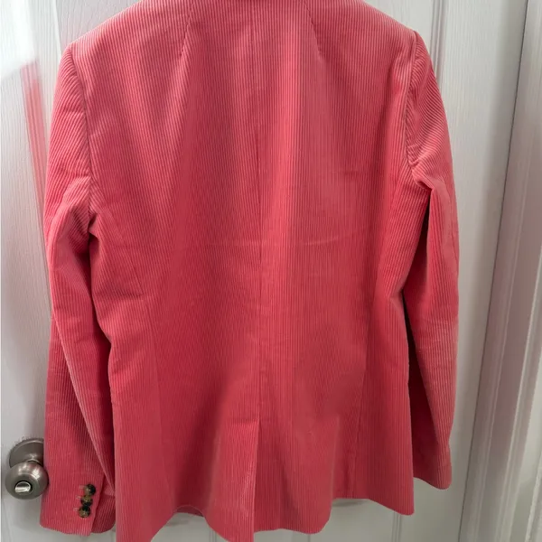 J. Crew Pink Corduroy Blazer with Yellow Collar Accent - Image 6
