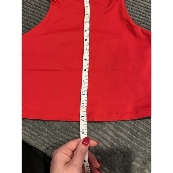 Yogabela Women Royal Vibrant Red Tank Crop Sports Yoga Top Size Small - Image 4