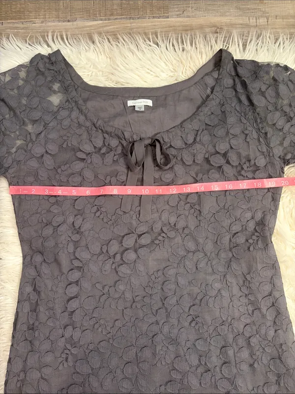 Garnet Hill Boheme Easy lace dress lined gray 12 - Image 4