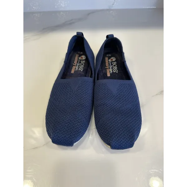 Skechers BOBS Memory Foam Knit Slip On Shoes Women’s US 7 Navy Blue Comfort - Image 3