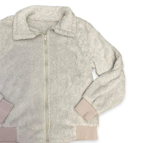 Fuzzy Teddy Jacket Gray Size L - Image 2
