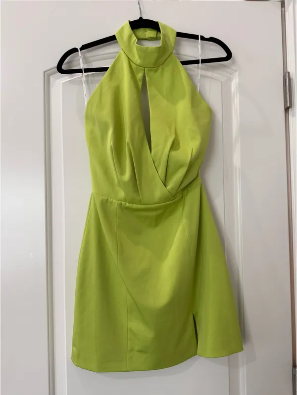 Elliatt Mini Halter Green Dress  - Image 2