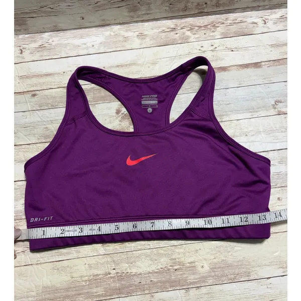 Nike Pro Dri-Fit Sports Bra Size Large Purple Athletic Athleisure Workout - Image 2