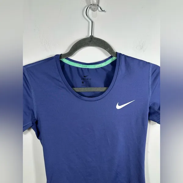 Nike Dri-FIT Short Sleeve Athletic Top Blue Running Workout Shirt Women’s Size S - Image 4