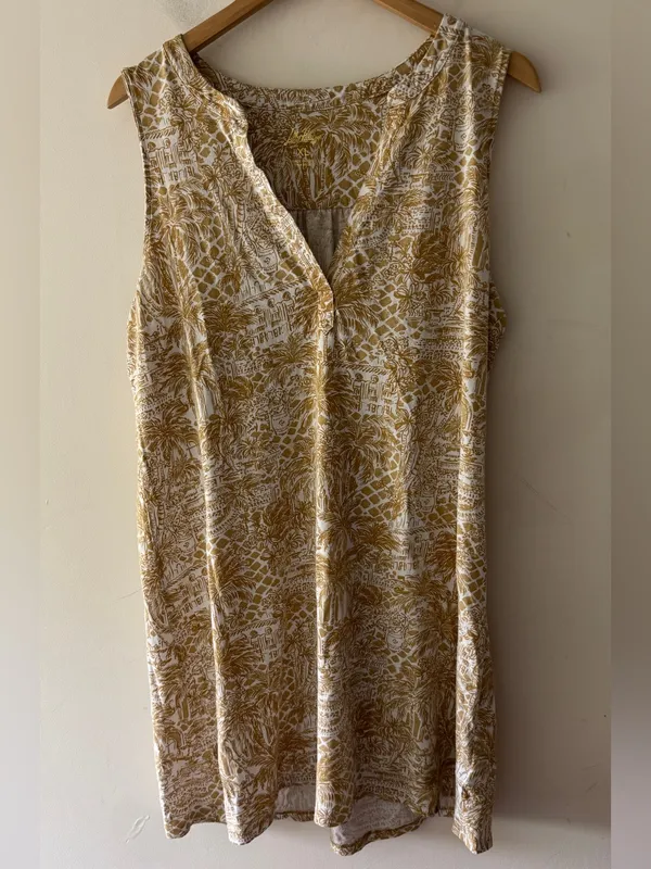 Lilly Pulitzer Dev Dress in Palm Beach Paradise Sand Gold Tropical - Image 2