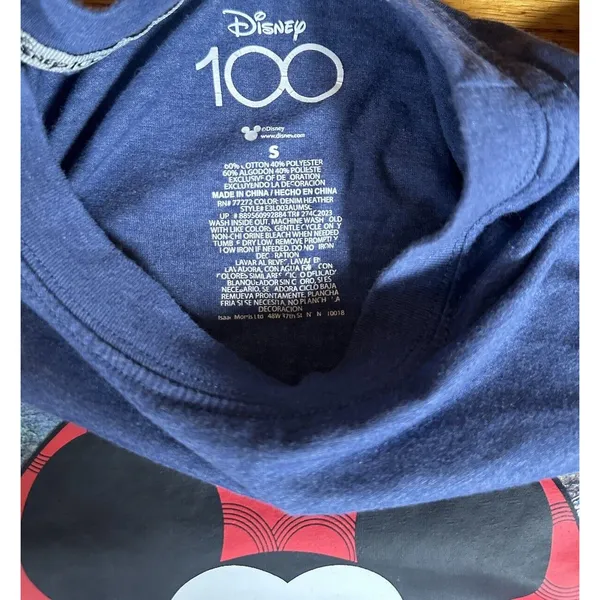 DISNEY Shirt, Size Small, 100 Years‎ of Wonder, Mickey Mouse, Anniversary - Image 3
