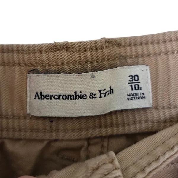 Abercrombie & Fitch Tan Wide Leg High Rise Khaki Trouser Cargo Pants Size 30/10 - Image 7